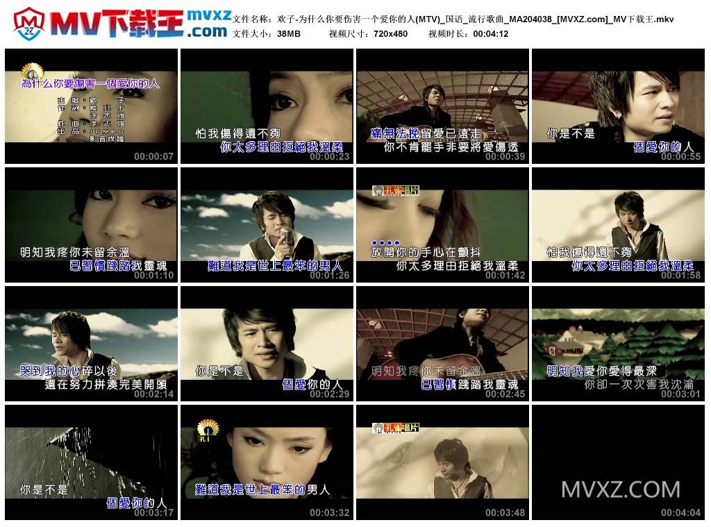 欢子-为什么你要伤害一个爱你的人(MTV)_国语_流行歌曲_MA204038
